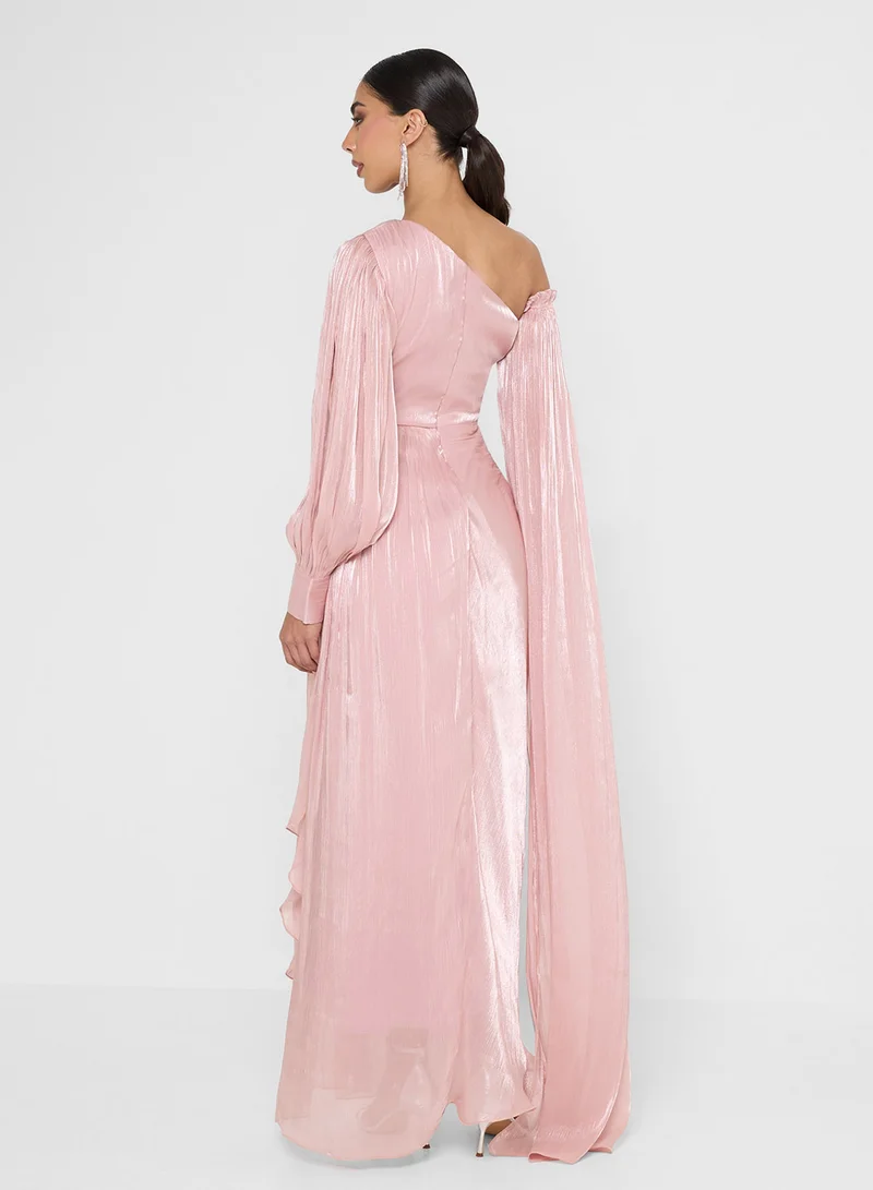 جولدن ابل Asymmetrical Detailed Maxi Dress