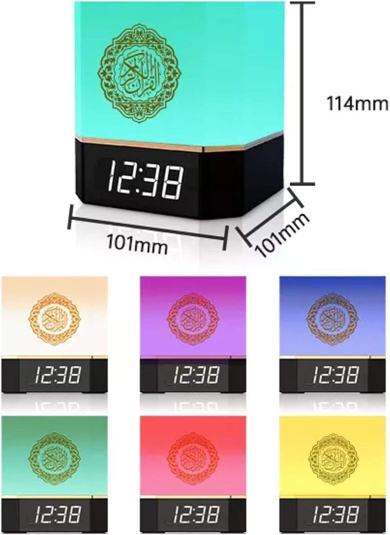Gravity Quran Speaker with Lamp & Clock – 14 Language Translations, 18 Reciters, Azaan Settings & Mobile App Control, Perfect Islamic Gift for All Ages (Black) - Image 3