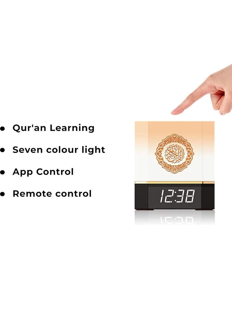 Gravity Quran Speaker with Lamp & Clock – 14 Language Translations, 18 Reciters, Azaan Settings & Mobile App Control, Perfect Islamic Gift for All Ages (Black) - Image 5