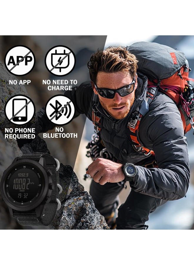 NORTH EDGE Men's Outdoor Digital Sports Watch with Altimeter Barometer Compass World Time 50M Waterproof Pedometer Wrist Watch - Image 3