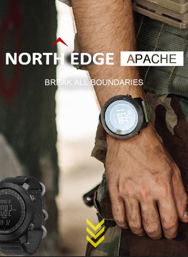 NORTH EDGE Men's Outdoor Digital Sports Watch with Altimeter Barometer Compass World Time 50M Waterproof Pedometer Wrist Watch - Image 2