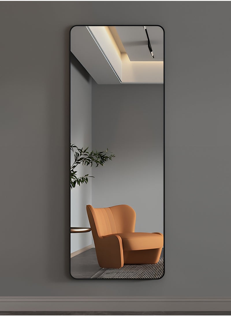 Taimi Full Length Mirror with Aluminum Frame, Long Wall Mirror for Living Room, Dressing Room, Bathroom, Hallway, Black - 120x30cm  - Image 1