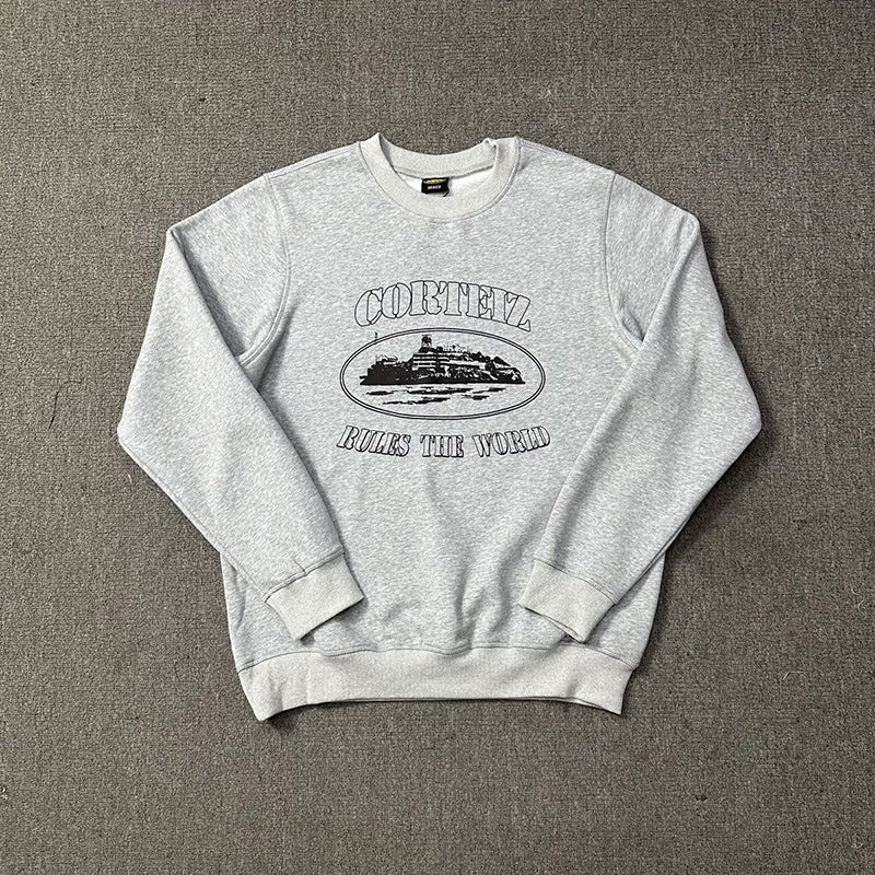 Correct Letter Print Street Basic Sweatshirt, Round Neck, Loose High Street Jacket - Image 1