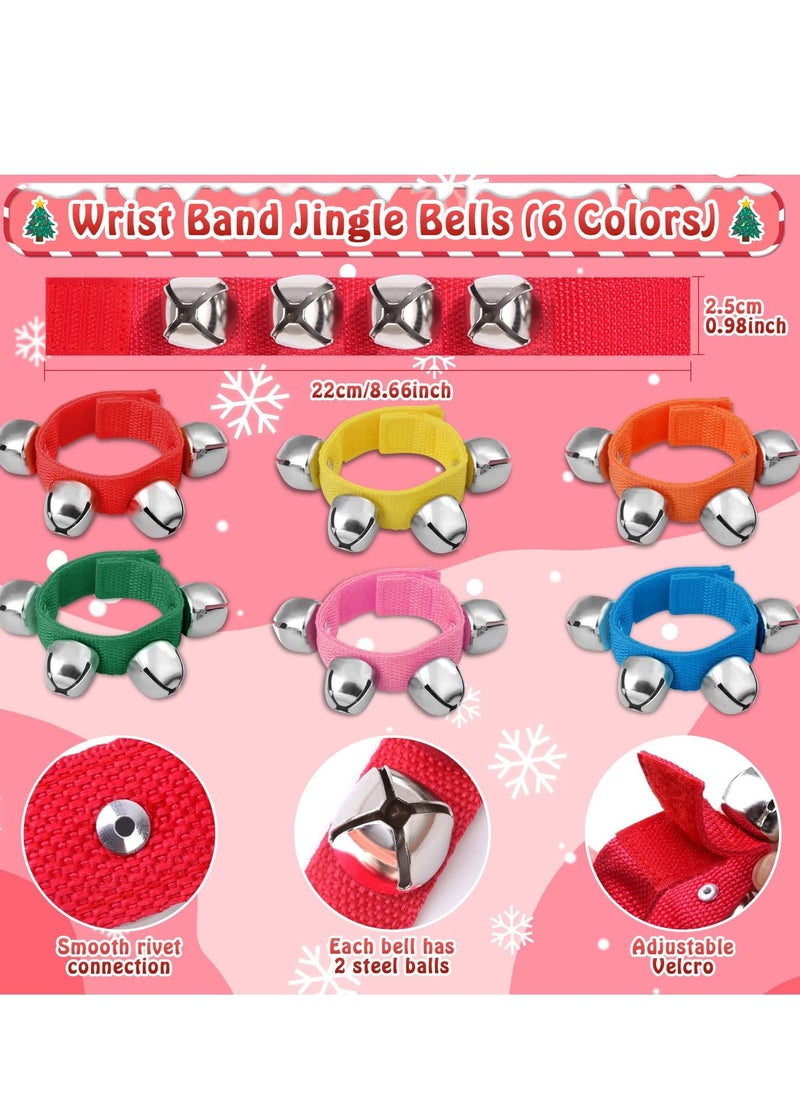 Hand Bells Wrist Bands Jingle Bells and Egg Shakers Noise Makers Jingle Bells Musical Instruments for Kids Band Party Favors 12Pcs  - Image 2
