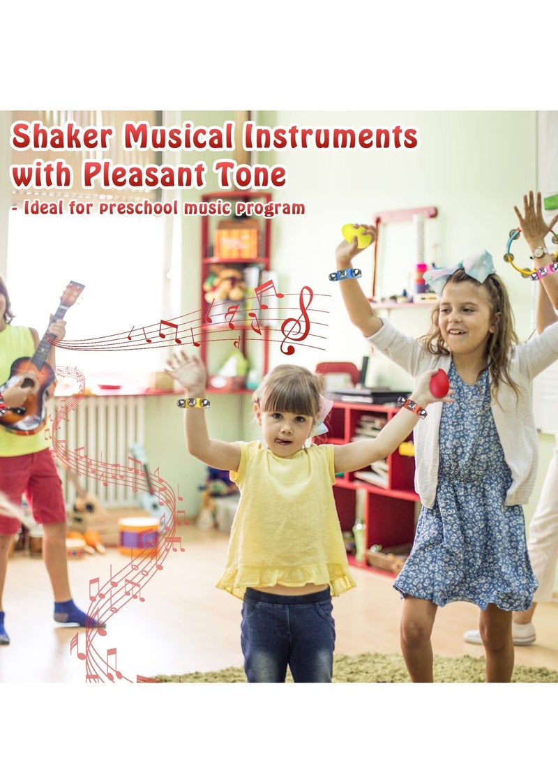 Hand Bells Wrist Bands Jingle Bells and Egg Shakers Noise Makers Jingle Bells Musical Instruments for Kids Band Party Favors 12Pcs  - Image 3