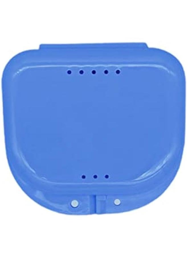 Generic Orthodontic Retainer Case, Denture Case, Dental Aligner Box Food-grade Material Anti-scratch Oral Supplies Mouth Guard Brace Teeth Mouth Tray Retainer Case for Teeth Blue  - Image 1