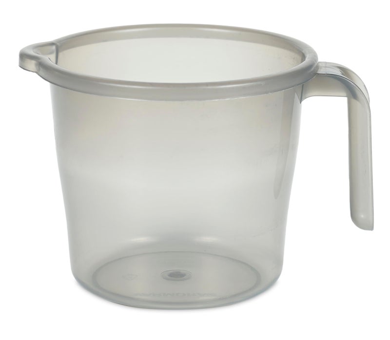 Varmora Crystal Virgin Plastic Bathroom Mug 1.5 LTR (Pack of 4) (Semi Transperant Grey) - Image 2