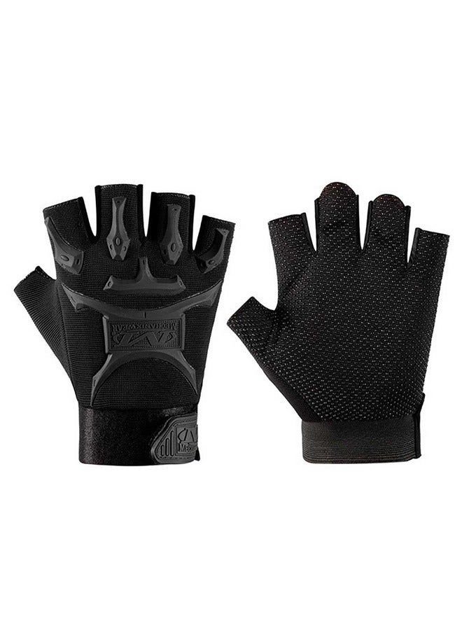 KUAZIVI Anti-Slip Cycling Gloves Gym Weight Lifting Body Building Exercise Workout Semi Finger Gloves - Image 1