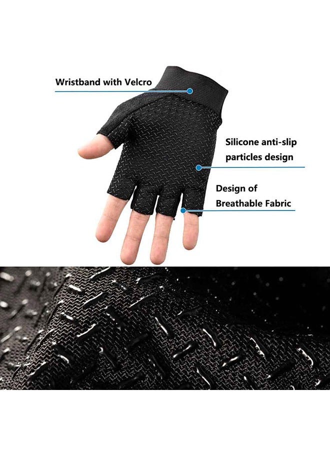 KUAZIVI Anti-Slip Cycling Gloves Gym Weight Lifting Body Building Exercise Workout Semi Finger Gloves - Image 4