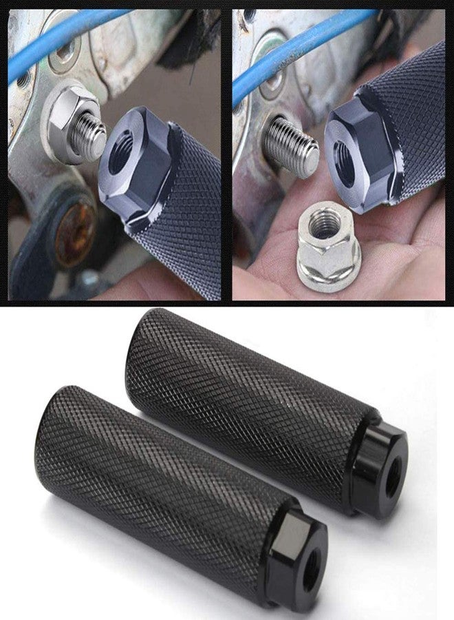 OUTLEYNY Bike Pegs, 3/8 inch - 26 Teeth Aluminum Alloy Bike Pegs Anti-Skid Foot Pedals BMX Pegs Rear Axles Stunt Pegs 2Pcs - Image 5