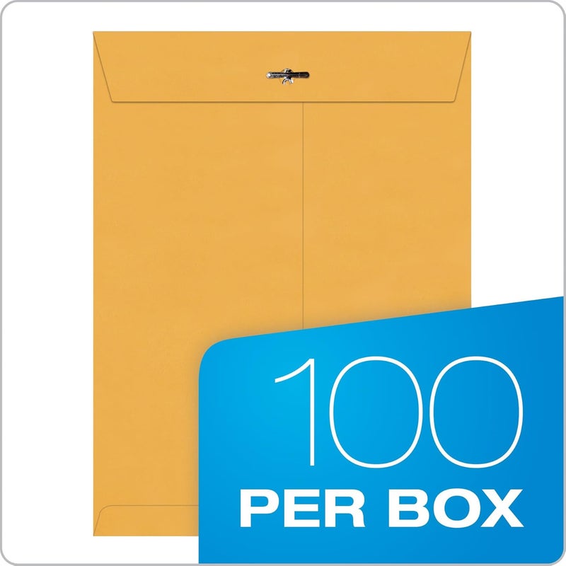 Quality Park 8-3/4 x 11-1/2 Clasp Envelopes, Clasp and Gummed Closures for Storing or Mailing, Extra Heavy-Duty 32 lb Kraft Paper, 100 per Box (QUA37787), Light Brown - Image 4