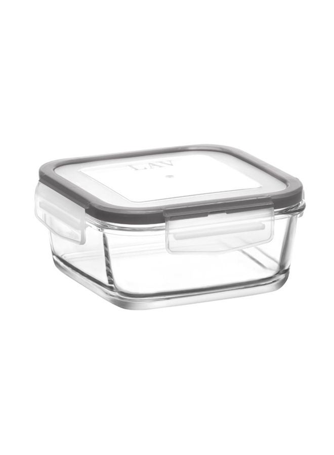 لاف حاوية طعام زجاجية مربعة بغطاء باللون الرمادي/شفاف سعة 720 مل - Image 2