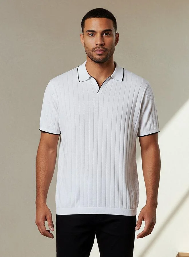 Splash FAV Men Short Sleeves Ribbed Polo T shirt