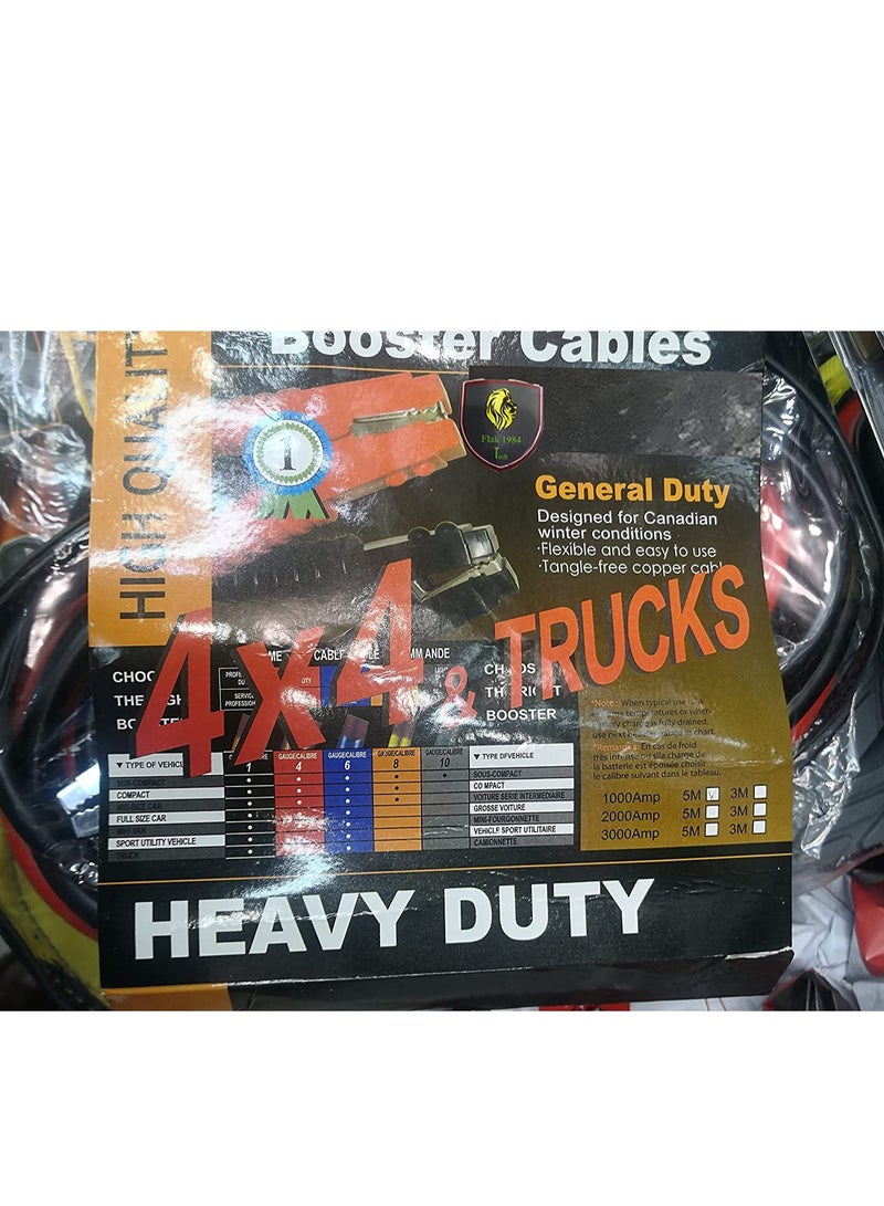 TORONTO 16 Feet 5m Heavy Duty Jumper Cables 2000AMP Battery Booster Long Jump Leads for Car Van Truck Includes Carry Bag and Working Gloves - Image 5