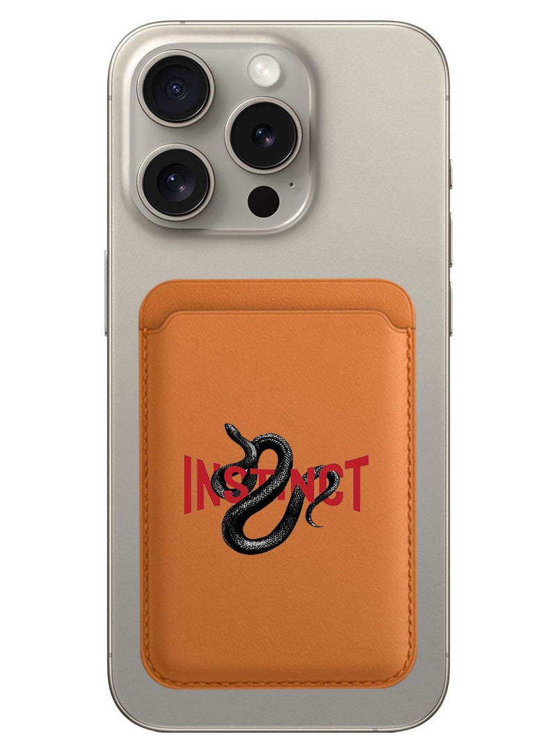 Theodor Magnetic Wallet, Compatible with MagSafe Wallet, for iPhone Wallet, for iPhone 16/15/14/13/12 Series, Not for iPhone 13/12 mini, 3 Card Holder, Vegan Leather, Brown - Instinct - Image 1