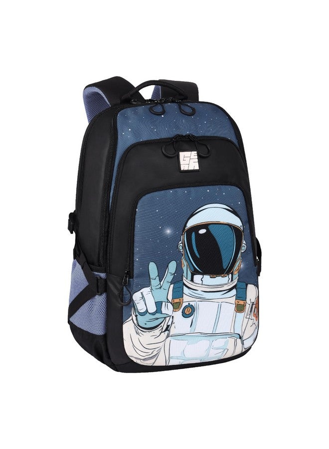 Gear Astronomer 19"/37L Large Water Resistant School Bag/College Bag/Casual 5 Compartment Backpack/Daypack/Travel 5 Compartment Backpack/Kids Bag for Boys/Girls (Black-Grey) - Image 1