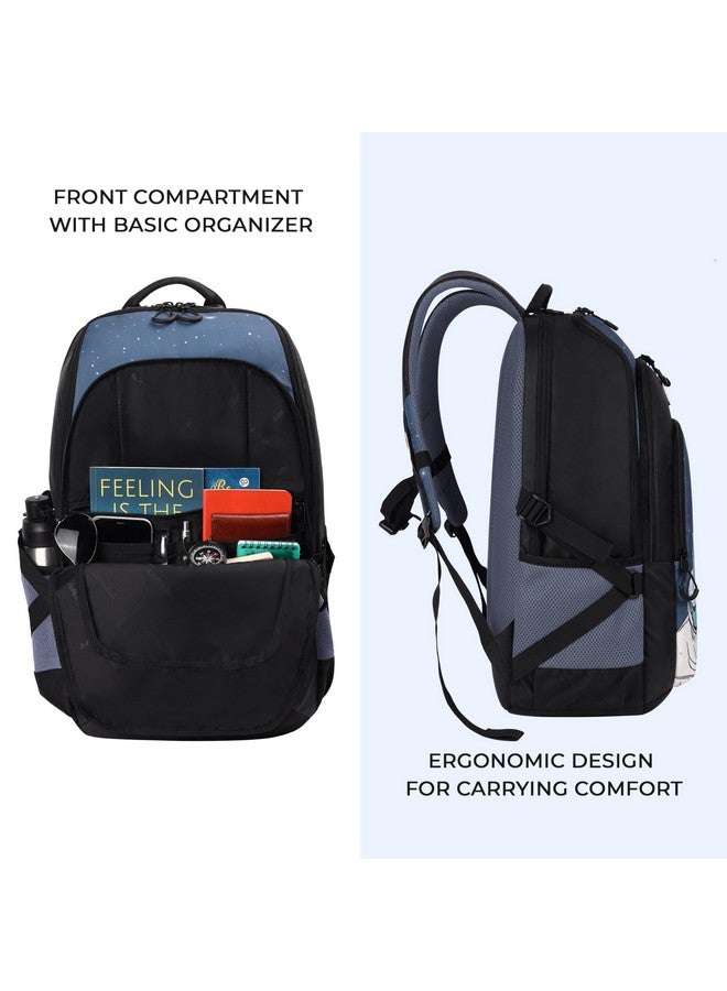 Gear Astronomer 19"/37L Large Water Resistant School Bag/College Bag/Casual 5 Compartment Backpack/Daypack/Travel 5 Compartment Backpack/Kids Bag for Boys/Girls (Black-Grey) - Image 4