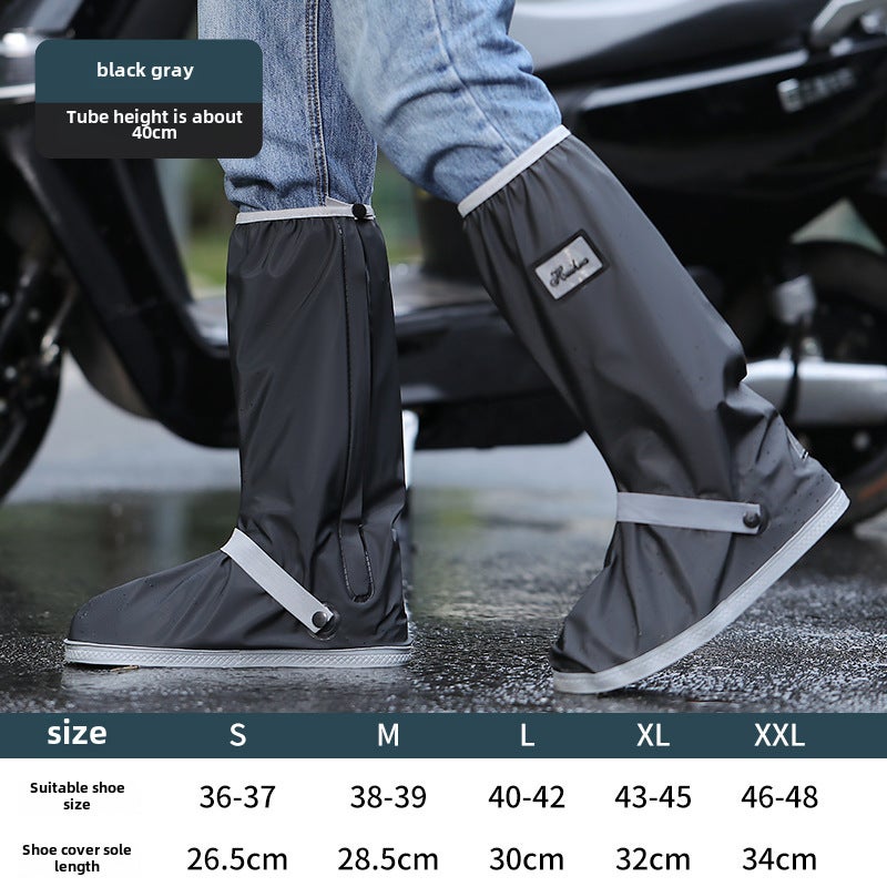 Non-Slip Thick Rain Boot Protectors N12 Black [Increase 48 yards]] 