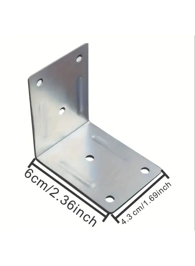 32pcs Galvanized Steel L Shaped Shelf Brackets Rust Proof Furniture Support - Image 3