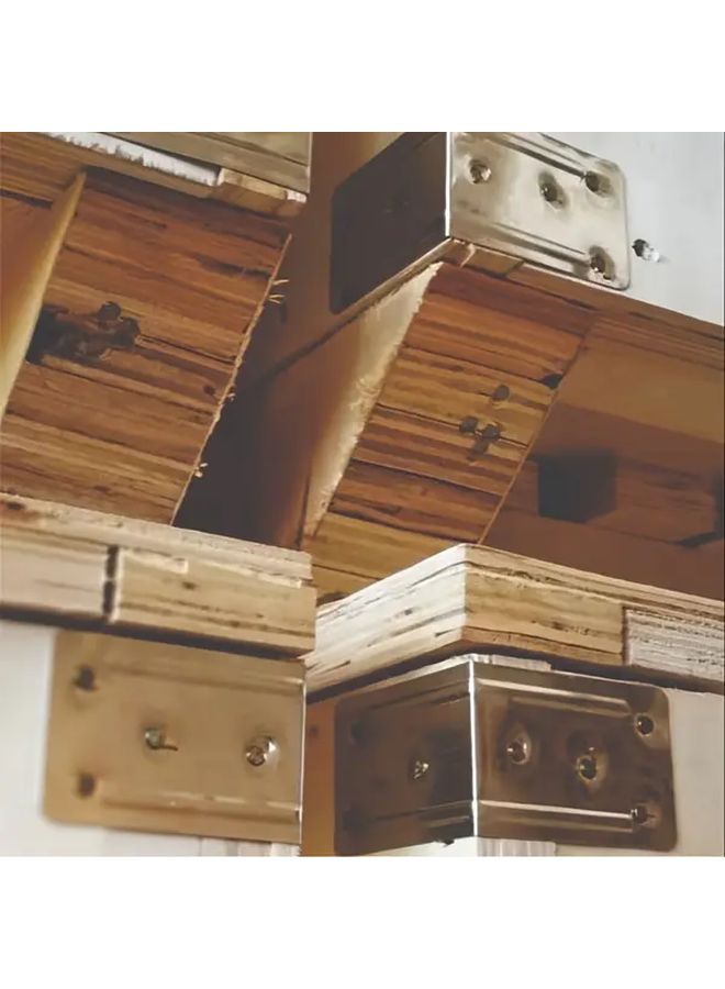 32pcs Galvanized Steel L Shaped Shelf Brackets Rust Proof Furniture Support - Image 5