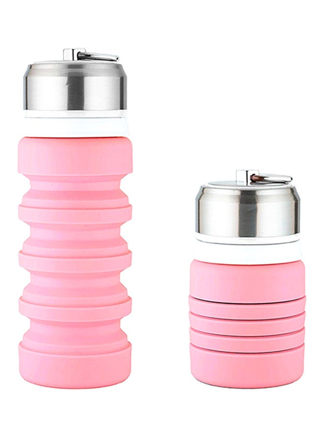 NIBEMINENT Shrinkable Sports Water Bottle Pink 400ml - Image 1