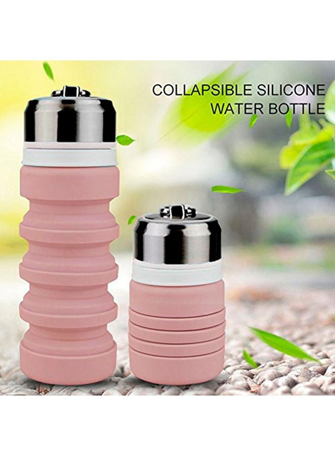 NIBEMINENT Shrinkable Sports Water Bottle Pink 400ml - Image 2