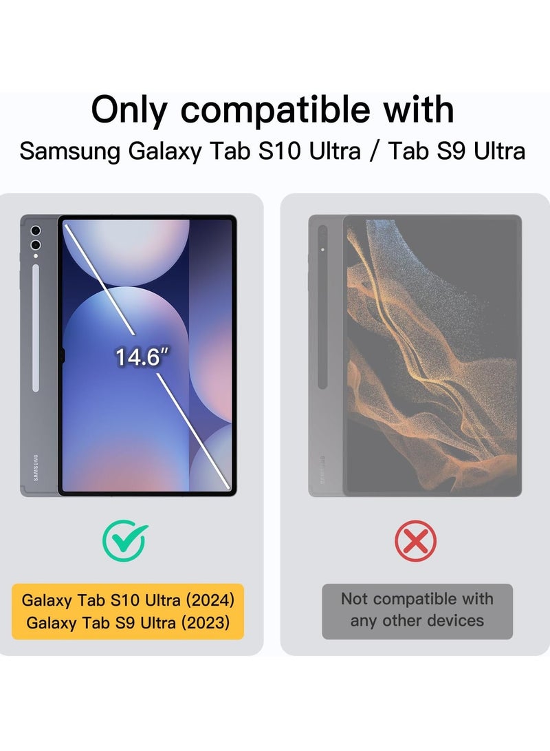 Mlbose Case for Samsung Galaxy Tab S10 Ultra 14.6 Inch with S Pen Holder, Soft TPU Tri-Fold Stand Protective Tablet Cover, Support S Pen Charging, Auto Wake/Sleep - Image 2