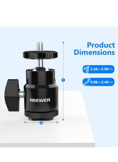 Neewer Neewer 1/4” Camera Hot Shoe Mount with Additional 1/4” Screw 2-Pack, Mini Ball Head Hot Shoe Mount Adapter for Cameras, Camcorders, Smart Phone, Video Light, Microphone, Ring Light - ST17  - Image 5