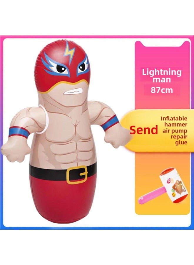 Inflatable Tumbler Toy Sandbag Baby Large Boys And Girls Children Children Boxing Toys Years Old-Color:Flash Send Pump + Hammer + Repair Glue - Image 1