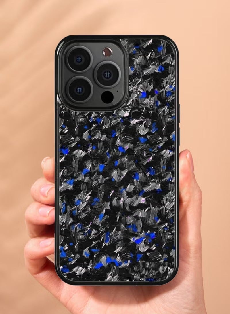 2025 Magnetic 100% Real Carbon Fiber Slim Dry Hard Pc Phone Cover Carbon Fiber Phone Case Iphone 16 Pro Max (Blue) - Image 1