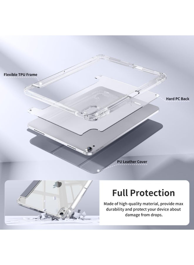 eGreen99 for iPad 2022 (10th) 10.9 inch Case Cover,Transparent Airbag For Anti Drop, Tablet Protective Cover, Triple Fold Multi Angle Design, Automatic Wake-up/sleep, Soft Leather,Purple - Image 3