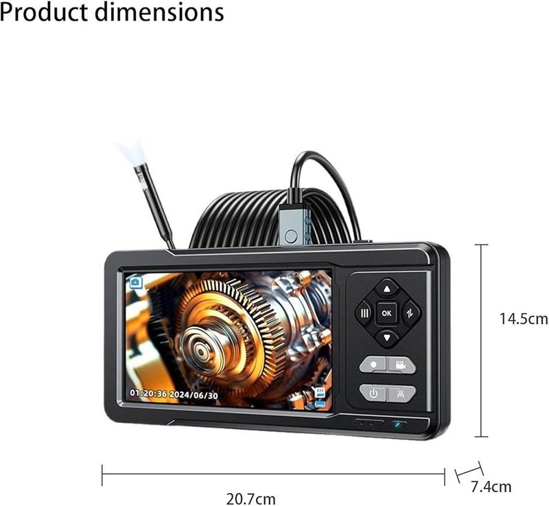 Flexible Rod Fiberscope Dual Camera 1080P 720P Lens With 3 Addons For Pipe Repair Color S - Image 3