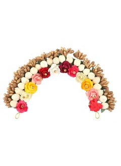 Maahal Hair Bun Juda Maker Flower Tiara/Gajra Bridal Hair Accessories For Women Girls Multicolored  - Image 1