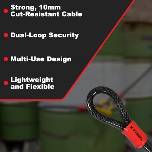 Trimax TDL1510 - Trimaflex Dual Loop Multi-Use Security Cable 15 Feet x 10mm - Commercial Grade Security Cable for Equipment, ATVs, Motorcycles, More - Image 2