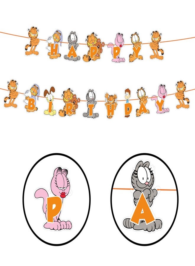 Seyal Gaarfield Happy Birthday Banner Decoration - Cartoon-Themed Party Garland Featuring Gaarfield in Bright Colors - Fun Supplies for Birthdays, Celebrations & Fan Events - Image 5