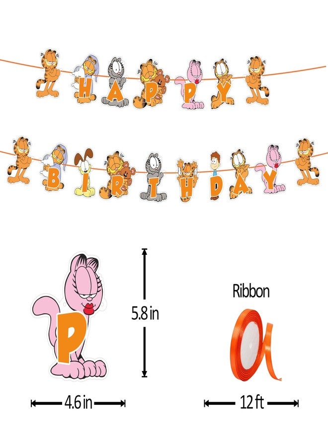 Seyal Gaarfield Happy Birthday Banner Decoration - Cartoon-Themed Party Garland Featuring Gaarfield in Bright Colors - Fun Supplies for Birthdays, Celebrations & Fan Events - Image 4