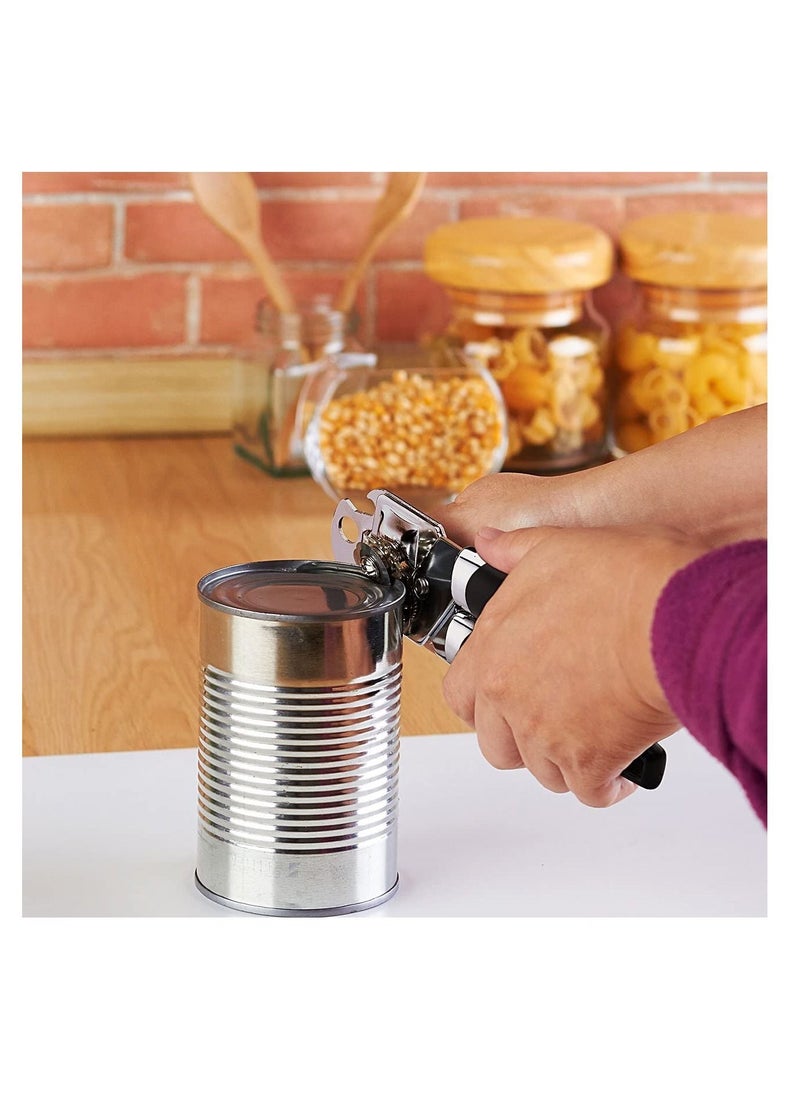 SYOSI - Can Opener Handheld Strongest Heaviest Duty, Manual Can Opener Ergonomic Designed Comfort Grips, Sharp Cutting Wheel for Smooth Edge Cut,with Large Turn Knob, Easy to Use - Image 1