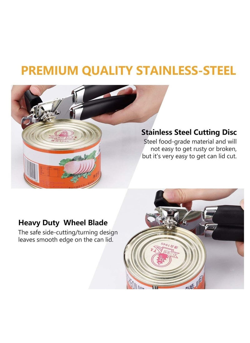SYOSI - Can Opener Handheld Strongest Heaviest Duty, Manual Can Opener Ergonomic Designed Comfort Grips, Sharp Cutting Wheel for Smooth Edge Cut,with Large Turn Knob, Easy to Use - Image 1