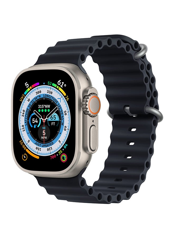 O Ozone Silicone Ocean Band For Apple Watch Band 42mm 44mm 45mm 49mm Adjustable Sport Loop Strap For iWatch Series 8/7/6/5/4/3/2/1/SE/Ultra - Dark Grey  - Image 1
