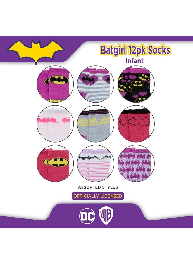 DC Comics DC Comics Baby Boys’ and Girls’ Socks - 12 Pack Batman, Wonder Woman, Superman, Justice League, Super Girl Socks (0-24M), Size 0-6M, Bat Girl  - Image 2