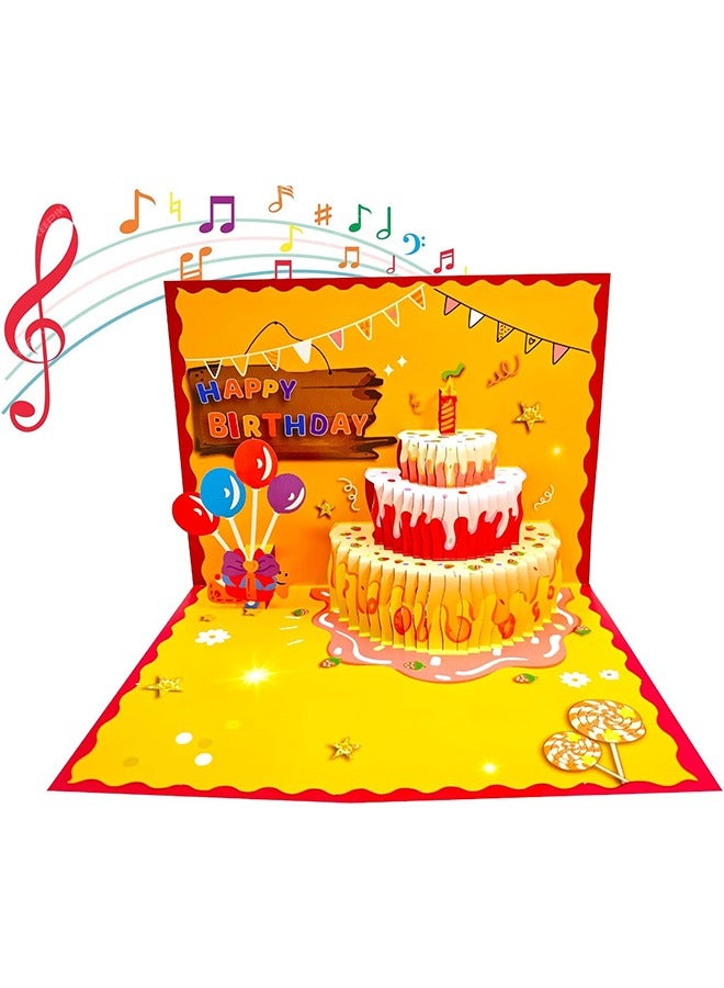 Generic Musical Birthday Cards, 3D Pop Up Birthday Cards, Light Music Birthday Cake Cards, Pop up Warming LED Colourful Happy Birthday Card Best for Mom, Wife, Sister, Girl, Friends - Image 3