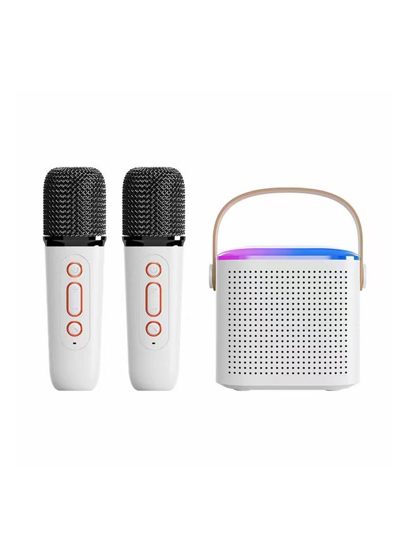 Mini Karaoke Machine with 2 Wireless Microphone, Portable Bluetooth Karaoke Speaker for Kids and Adults, Gifts for Girls and Boys Birthday Home Party  - Image 1
