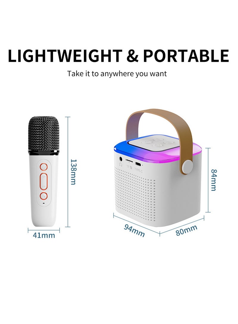 Mini Karaoke Machine with 2 Wireless Microphone, Portable Bluetooth Karaoke Speaker for Kids and Adults, Gifts for Girls and Boys Birthday Home Party  - Image 3
