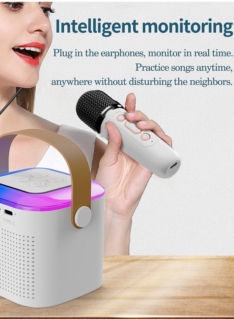 Mini Karaoke Machine with 2 Wireless Microphone, Portable Bluetooth Karaoke Speaker for Kids and Adults, Gifts for Girls and Boys Birthday Home Party  - Image 4