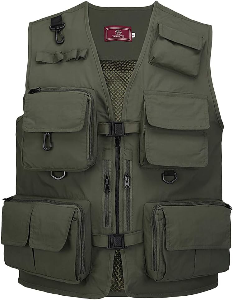 Eacam Outdoor Quick Dry Mesh Fishing Vest with Multi-Pockets for Fishing, Hiking, Climbing, Traveling, Photography - Image 1