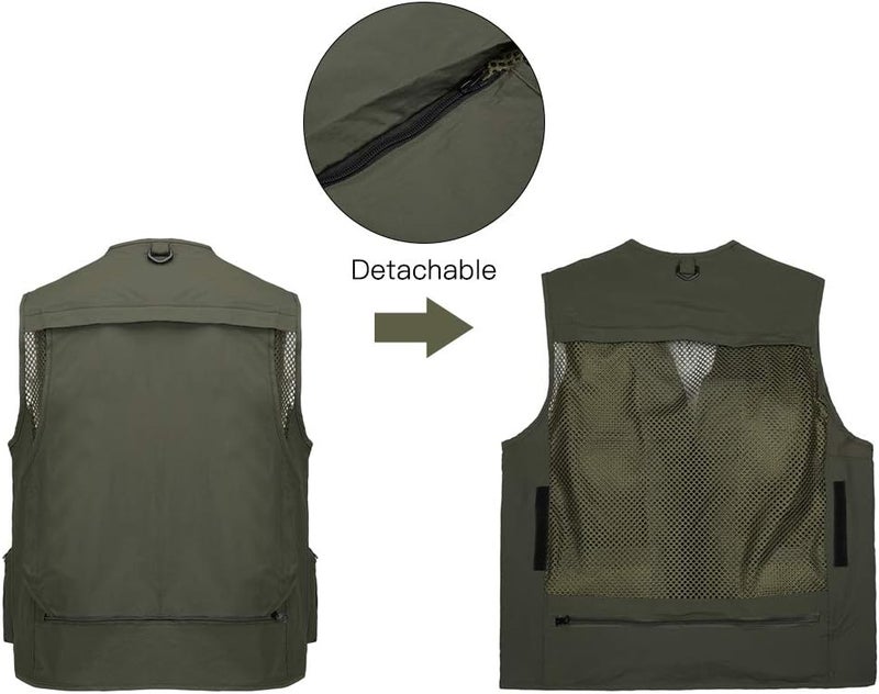 Eacam Outdoor Quick Dry Mesh Fishing Vest with Multi-Pockets for Fishing, Hiking, Climbing, Traveling, Photography - Image 5