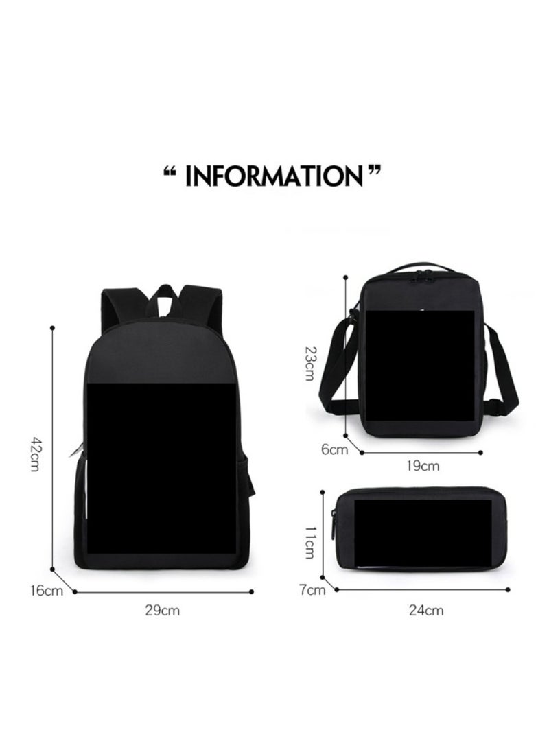 JURASSIC WORLD New Jurassic Park Dinosaur Three piece Set with Large Capacity Backpack, Student School Bag, Lunch Bag, Pen Bag  - Image 2