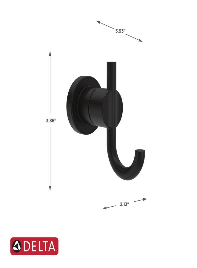 Delta Nicoli (1-Pack) Towel Hooks Matte Black, Double, Wall Mounted for Robes 2-Prong Holder, Bathroom Accessories NIC35-MB - Image 4