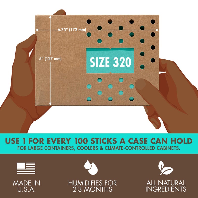 Boveda باوفيدا 69% حزمة تحكم في الرطوبة ثنائية الاتجاه لصناديق الترطيب الخشبية الكبيرة ومبردات البلاستيك أو الكهربائية - الحجم 320 - مفرد - ماص للرطوبة - حزمة مرطبة - عبوة ترطيب مغلفة بشكل فردي - Image 2