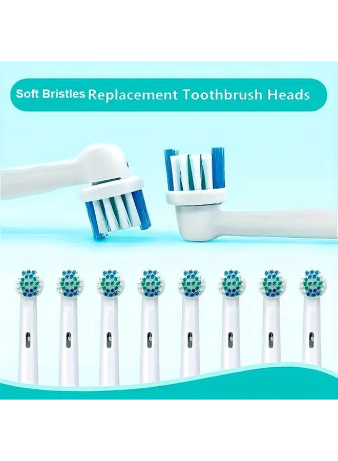 16pcs White Replacement Toothbrush Heads With Protective Covers And Color Rings - Image 3